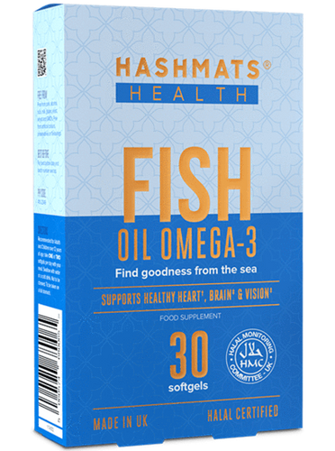 Hashmats Healthcare Fish Oil Omega-3 Halal Gelatine - 30 Soft Gels