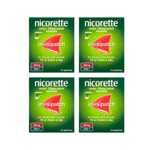 Nicorette Invisi 25mg Patch 14's 4 Pack