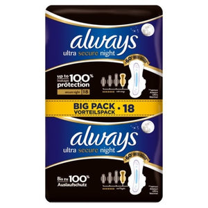 Always Ultra Secure Night 18 Pack