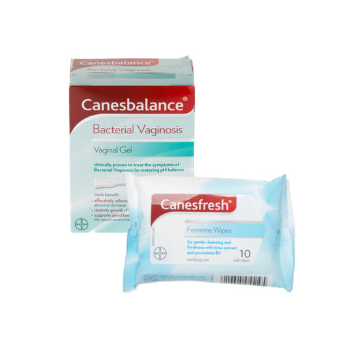 Canesbalance Bacterial Vaginosis Vaginal Gel & Canesten Canesfresh Feminine Wipes - 7 x 5ml Applicators + 10 Wipes