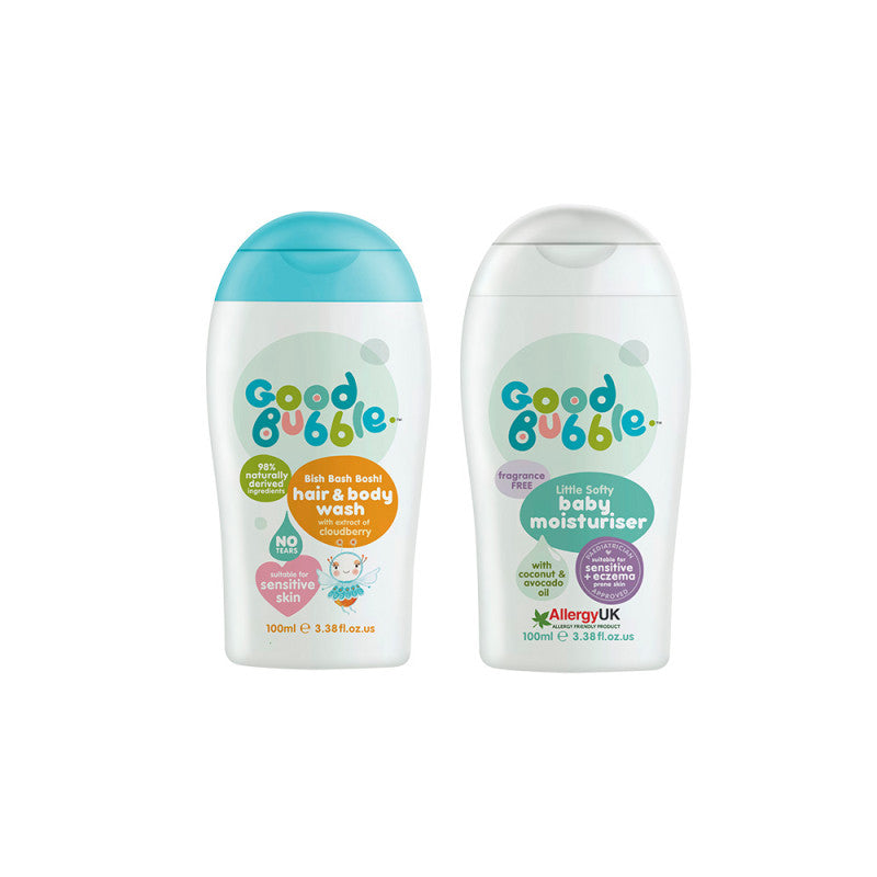 Good Bubble Bish Bash Bosh! Hair & Body Wash with Cloudberry & Little Softy Baby Moisturiser