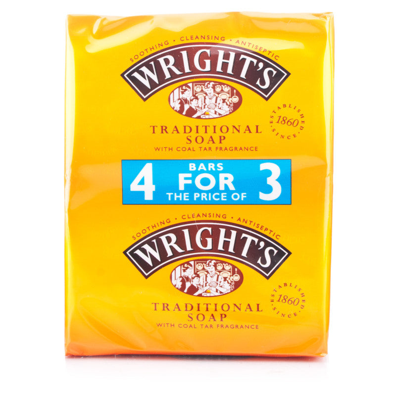 Wrights Traditional Coal Tar Soap 4 Pack