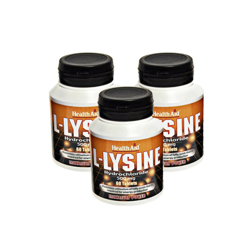 HealthAid L-Lysine Hydrochloride 500mg - Triple Pack