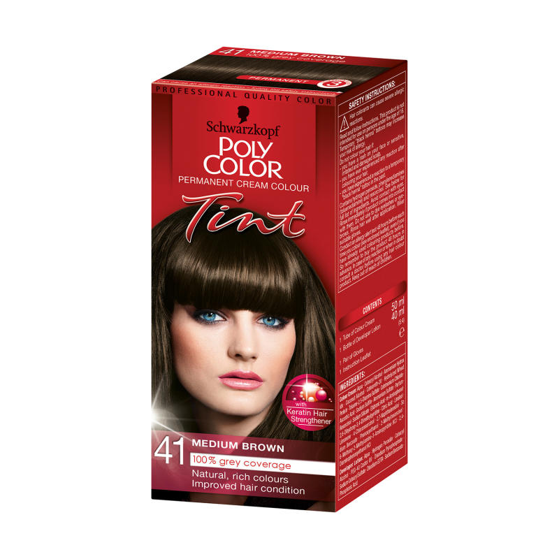 Schwarzkopf Poly Colour Tint 41 Medium Brown Hair Dye