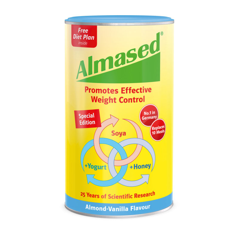 Almased Soya, Yogurt and Honey Meal Replacment. Almond Vanilla Flavour