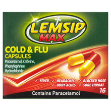 Load image into Gallery viewer, Lemsip Max Cold &amp; Flu Capsules