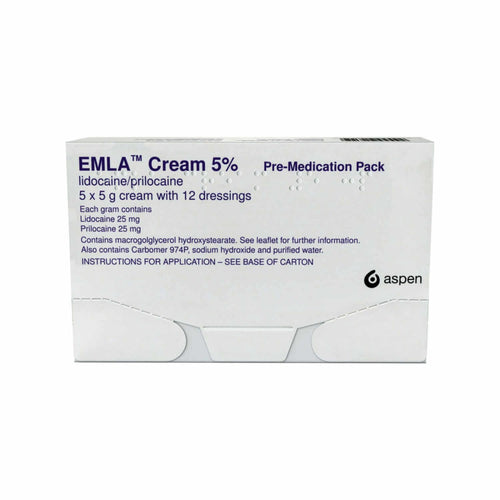 Emla Cream 5x5g Tubes with 12 Dressings