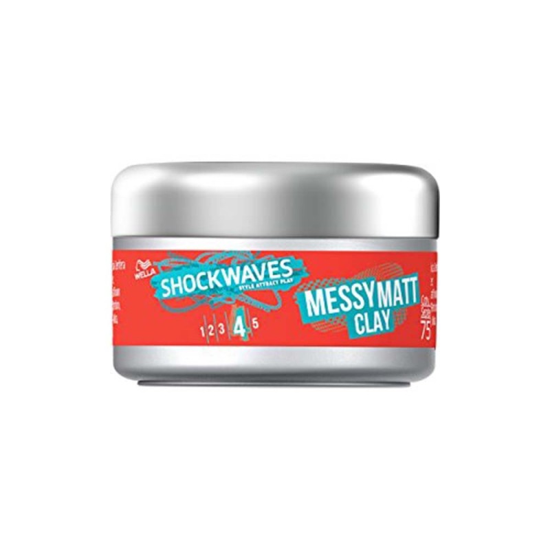 Wella Shockwaves Go Matt Clay Messed Up 75ml