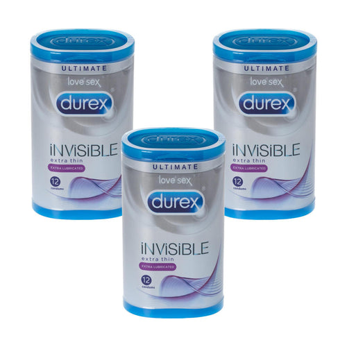 Durex Invisible Extra Lubricated Condoms Triple Pack