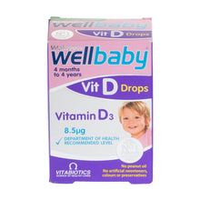 Load image into Gallery viewer, Vitabiotics Wellbaby Vitamin D-Drops 4 Months To 4 Years