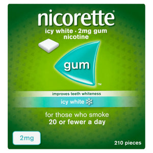 Nicorette 2mg Icy White Whitening Chewing Gum- 210 Pieces