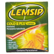 Load image into Gallery viewer, Lemsip Cold &amp; Flu Lemon Sachets