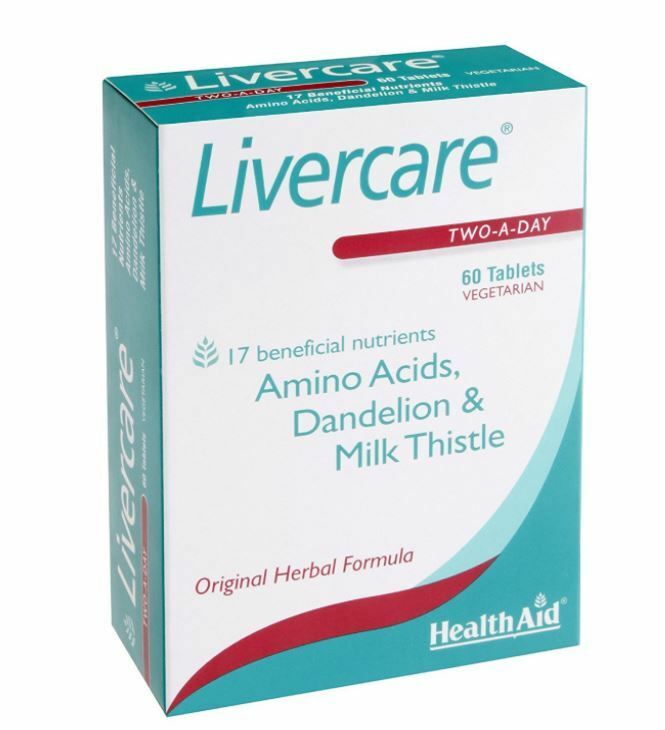 HealthAid Livercare 60 Vegetarian Tablet Detoxing Liver Amino Acids Milk Thistle