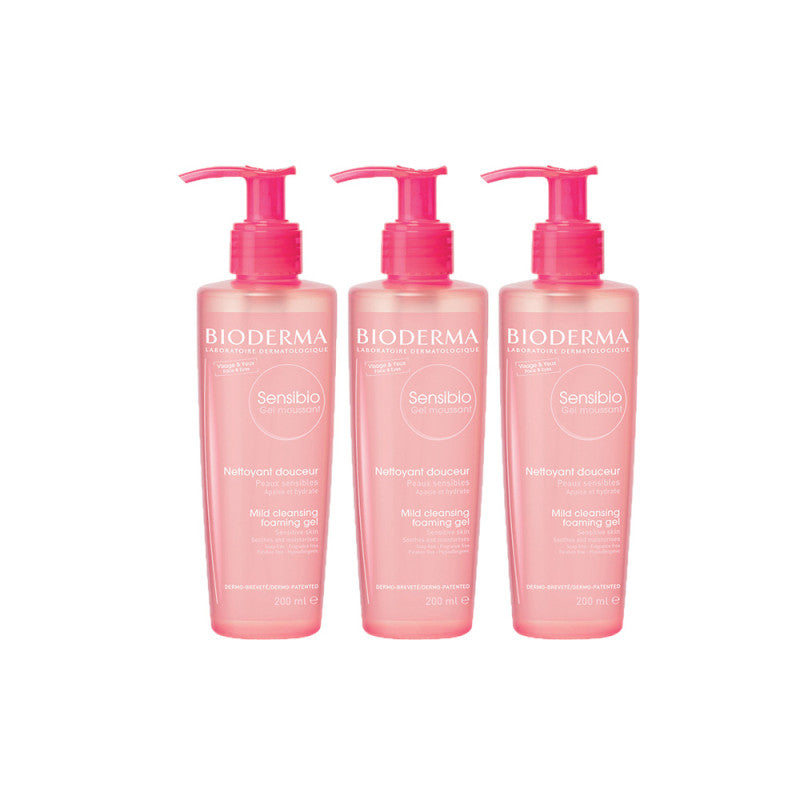 Bioderma Sensibio Mild Cleansing Foaming Gel Triple Pack