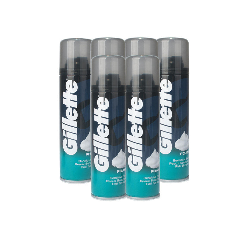 Gillette Sensitive Skin Shaving Foam - 6 Pack