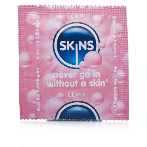 100 Skins Blow Me Bubblegum Flavour Condom -100 Pack