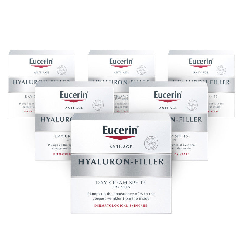 Eucerin Hyaluron-Filler Day Cream for Dry Skin SPF15 - 6 Pack