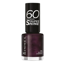 Load image into Gallery viewer, Rimmel 60 Seconds Super-Shine Nail Polish Black Cherries 345