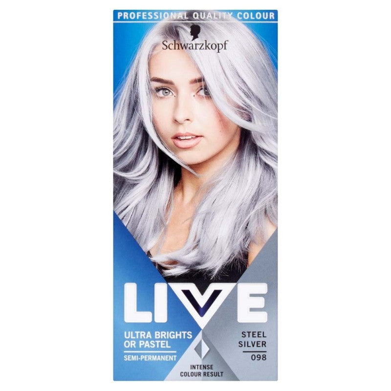 Schwarzkopf Live Ultra Brights Or Pastel 98 Steel Silver Hair Dye