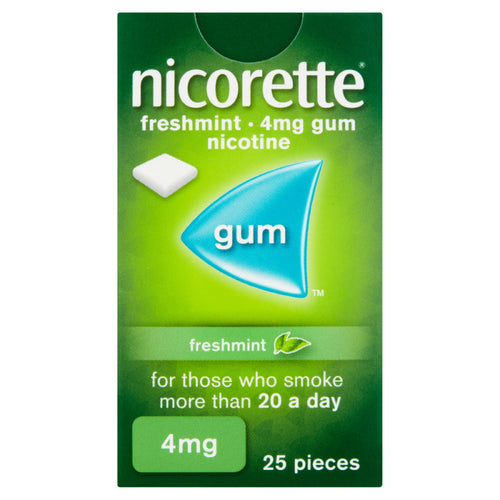Nicorette 4mg Freshmint Chewing Gum- 25 Pieces