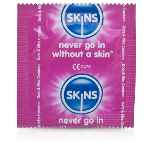 100 Skins Dots & Ribs Condom - 100 Pack