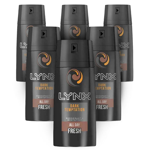 Lynx Dark Temptation Body Spray Deodorant 6 Pack