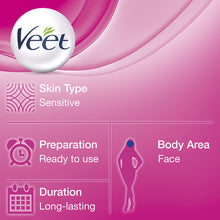 Load image into Gallery viewer, Veet Easy Grip Ready to Use Face Wax Strips for Sensitive Skin