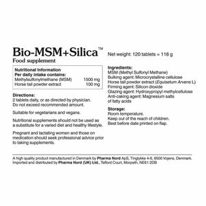 Pharma Nord Bio-MSM + Silica Hair, Skin and Nails - 120 Tablets