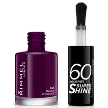 Load image into Gallery viewer, Rimmel 60 Seconds Super-Shine Nail Polish Black Cherries 345