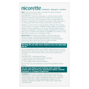 Nicorette Freshmint Gum 2mg 105 Pieces