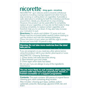 Nicorette Original Gum 4mg 105 Pieces