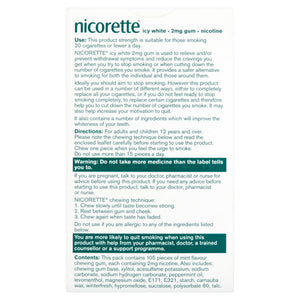 Nicorette Icy White Gum 2mg 105 Pieces