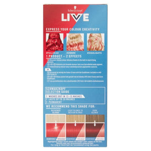 Schwarzkopf Live Ultra Brights Or Pastel 92 Pillar Box Red Hair Dye