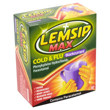 Load image into Gallery viewer, Lemsip Max Cold And Flu Blackcurrant Sachets