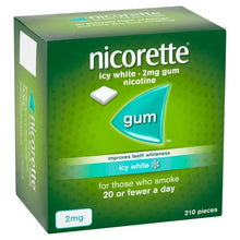 Load image into Gallery viewer, Nicorette 2mg Icy White Whitening Chewing Gum- 210 Pieces