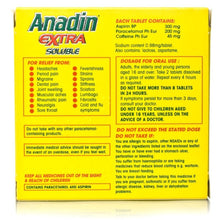 Load image into Gallery viewer, Anadin Extra Soluble Tablets