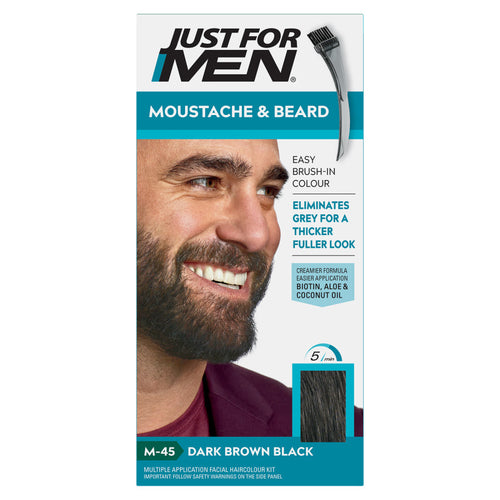 Just For Men Moustache & Beard Brush - In Colour - Dark Brown/Black M45