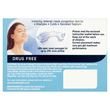 Load image into Gallery viewer, Breathe Right Congestion Relief Nasal Strips Clear Large Eight Pack