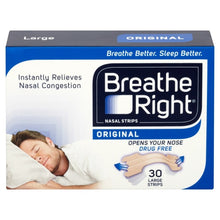 Load image into Gallery viewer, Breathe Right Congestion Relief Nasal Strips Original Large Eight Pack