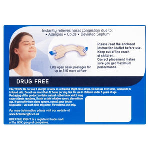 Breathe Right Congestion Relief Nasal Strips Original Large Eight Pack