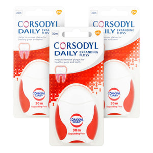 Corsodyl Daily Gum Care Expanding Dental Floss Triple Pack