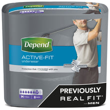 Load image into Gallery viewer, Depend Active Fit Underwear for Men - Medium x8 Pairs