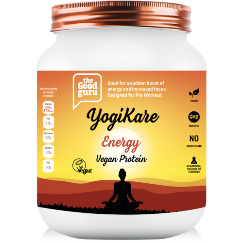 The Good Guru YogiKare Energy Vegan Protein Unflavoured - 500g