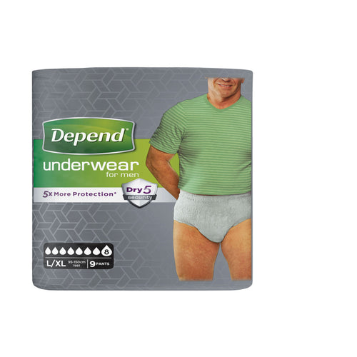 12 Depend Underwear for Men - L/XL x108 Pairs <span>9 Pants | x12 Pack</span>