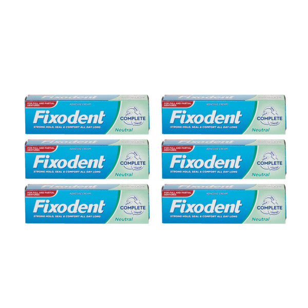 Fixodent Neutral Denture Adhesive Cream 6 Pack