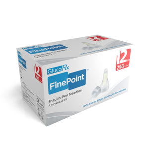 GlucoRx Finepoint Pen Needles 12mm 29g