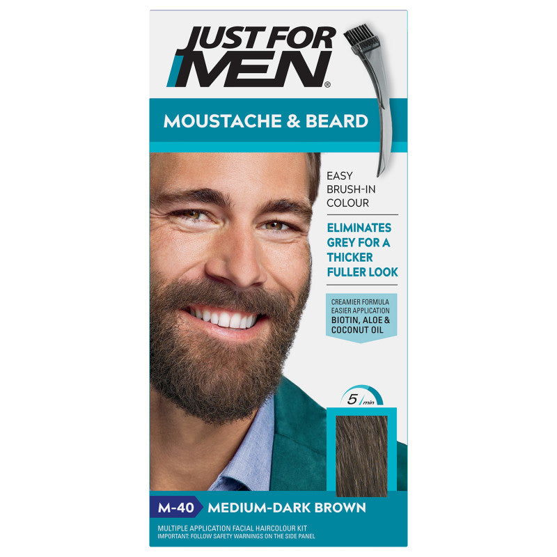 Just For Men Brush-In Facial Hair Colour - Medium-Dark Brown M40