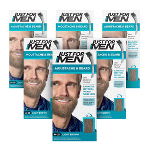 Just For Men Brush-In Facial Hair Colour Light Brown - 6 Pack