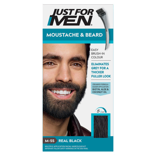 Just For Men Moustache & Beard Brush - In Colour - Real Black