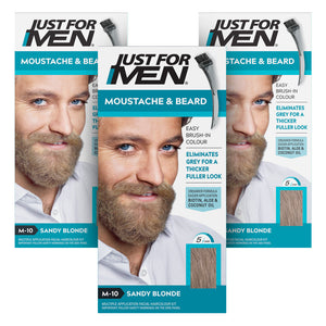Just For Men Moustache & Beard Brush In Sandy Blond Triple Pack